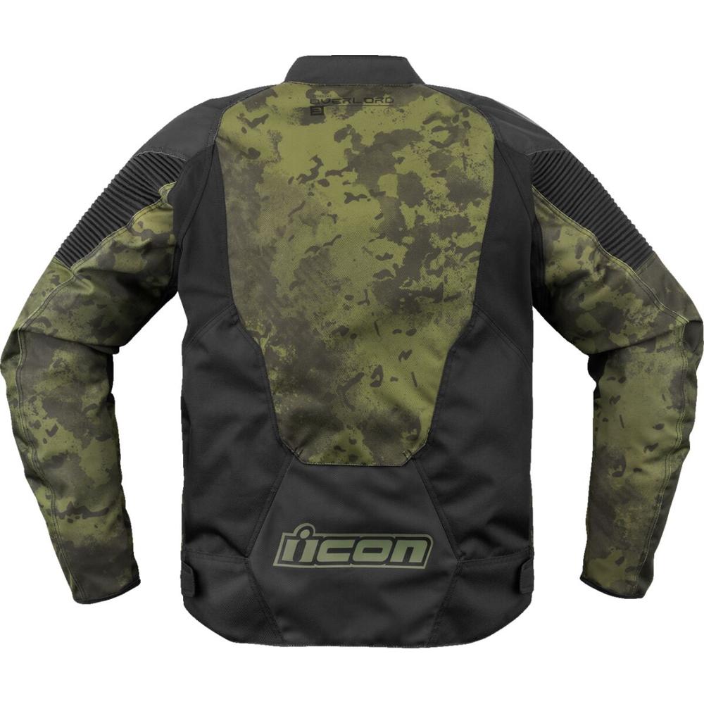 Icon Overlord 3 Magnacross Textile Jacket Black / Green FREE 1 YEAR Returns, FREE UK Delivery | ThrottleChimp