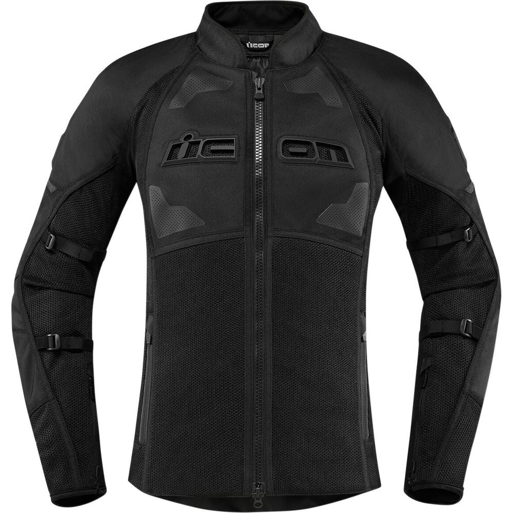 Icon Contra 2 Ladies Textile Jacket Stealth Black FREE 1 YEAR Returns, FREE UK Delivery | ThrottleChimp