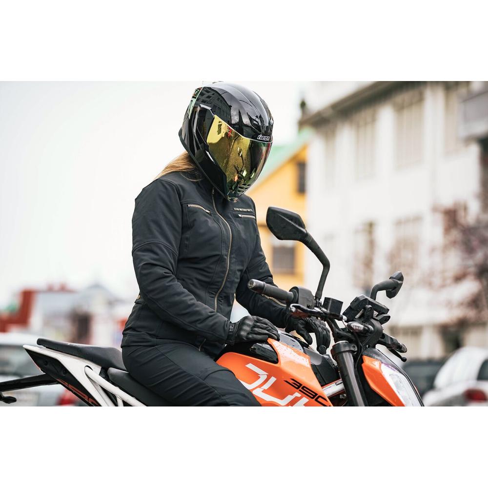 Icon Hella2 Ladies Textile Jacket Black FREE 1 YEAR Returns, FREE UK Delivery | ThrottleChimp