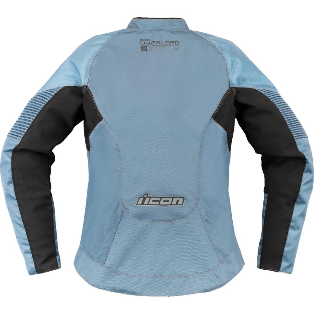 Icon Overlord 3 Ladies Textile Jacket Black / Light Blue FREE 1 YEAR Returns, FREE UK Delivery | ThrottleChimp