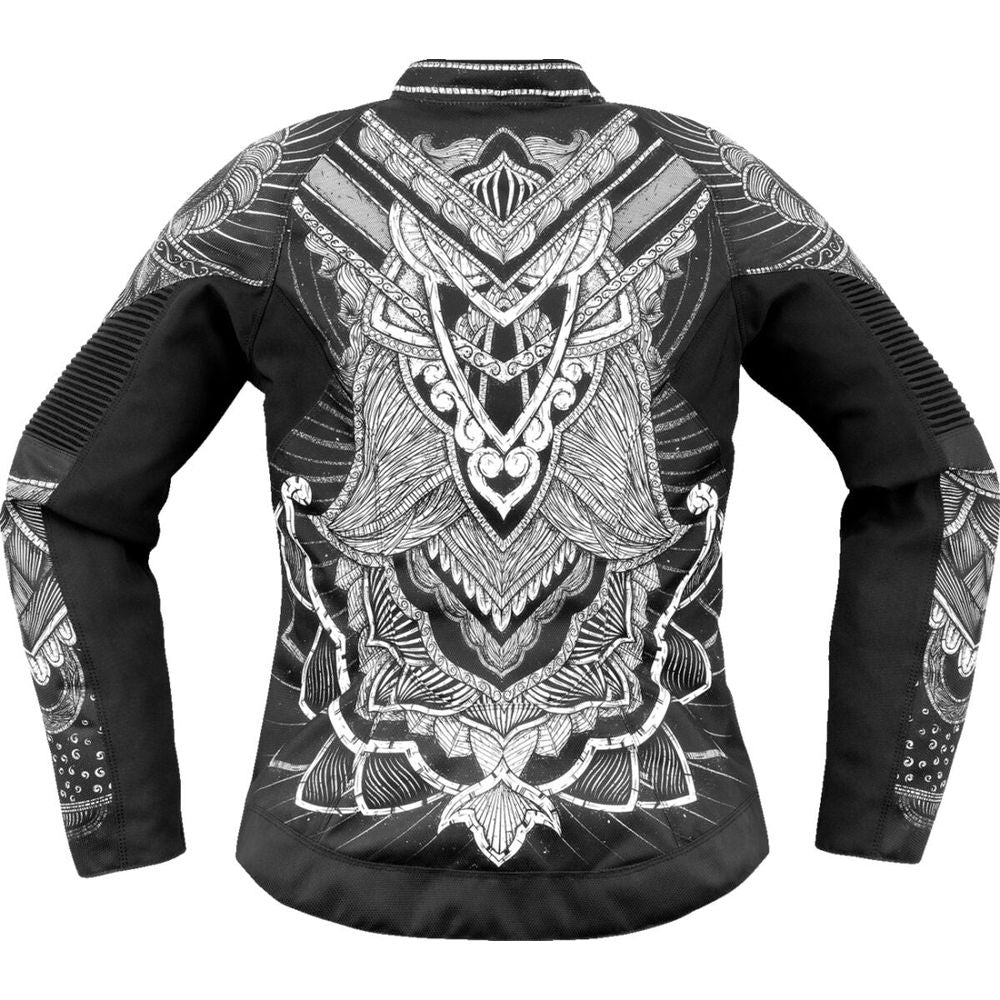 Icon Overlord 3 Noble Ladies Textile Jacket Black / Grey / White FREE 1 YEAR Returns, FREE UK Delivery | ThrottleChimp