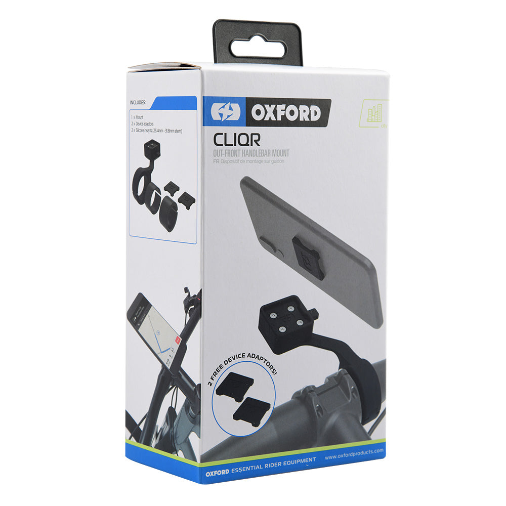 Oxford CLIQR Out-Front Handlebar Mount Black FREE 1 YEAR Returns, FREE UK Delivery | ThrottleChimp