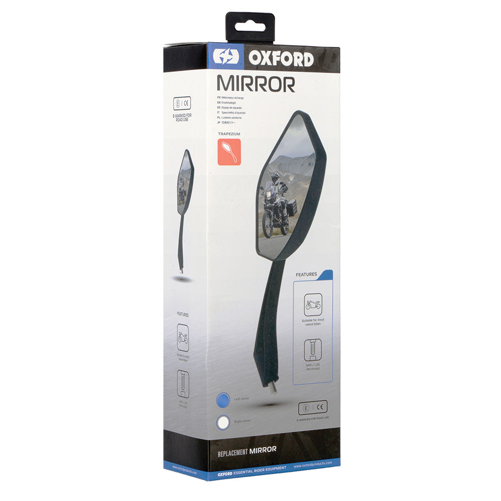 Oxford Trapezium Left Mirror FREE 1 YEAR Returns, FREE UK Delivery | ThrottleChimp