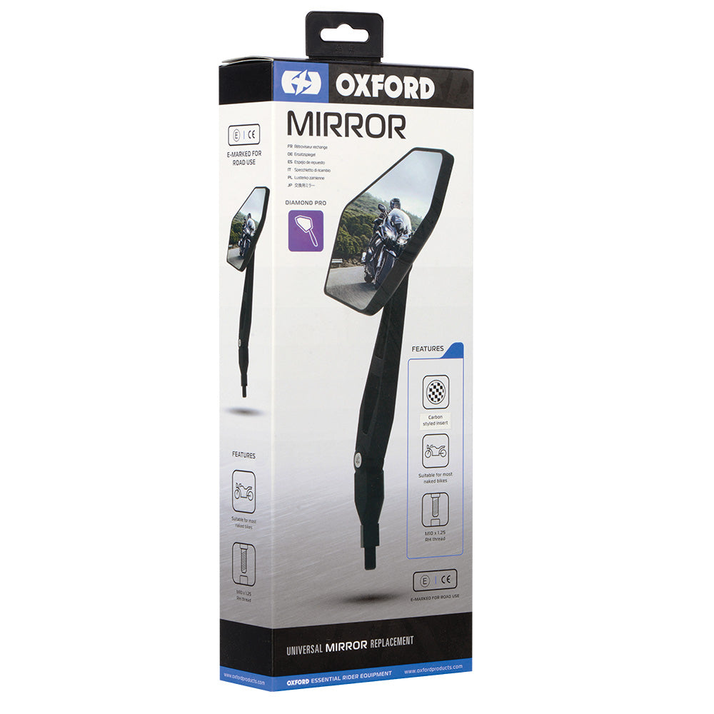 Oxford Mirror Diamond Pro Universal FREE 1 YEAR Returns, FREE UK Delivery | ThrottleChimp