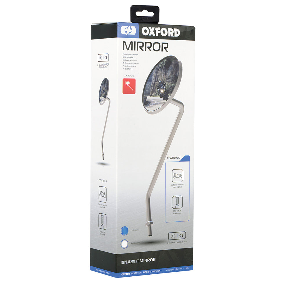 Oxford Left Mirror Chrome FREE 1 YEAR Returns, FREE UK Delivery | ThrottleChimp