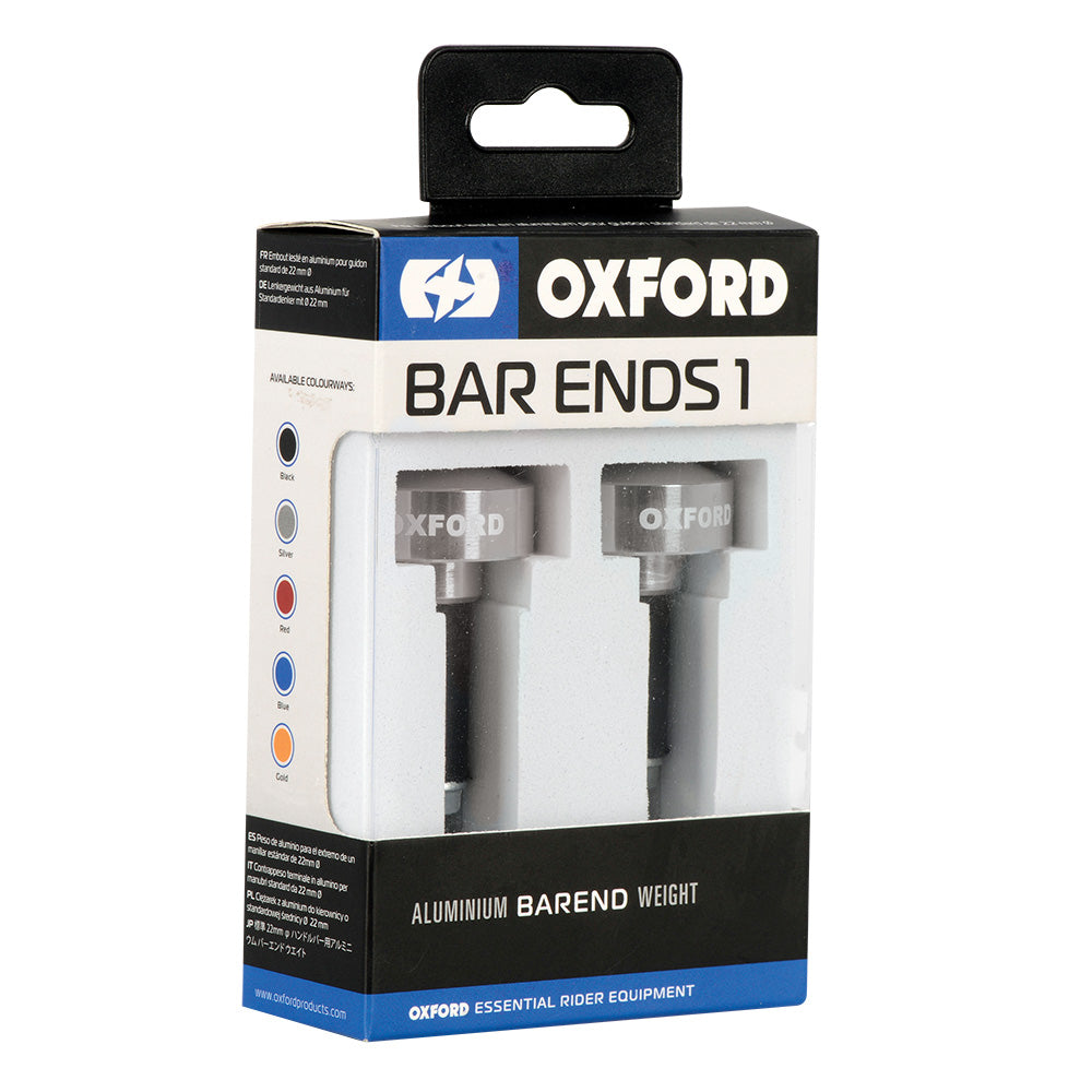 Oxford Handlebar BarEnds 1 Silver FREE 1 YEAR Returns, FREE UK Delivery | ThrottleChimp