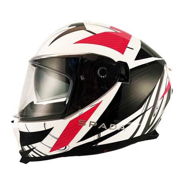 Spada SP18 Full Face Helmet White / Red FREE 1 YEAR Returns, FREE UK Delivery | ThrottleChimp