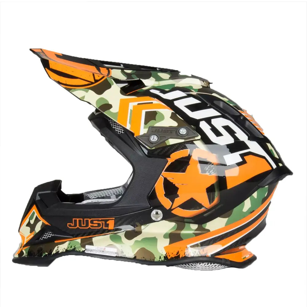 Just1 J12 Carbon MX Helmet Kombat Orange FREE 1 YEAR Returns, FREE UK Delivery | ThrottleChimp