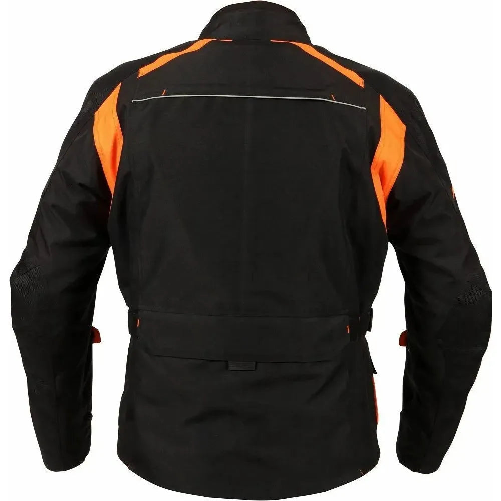 Weise Pioneer Textile Jacket Black / Orange FREE 1 YEAR Returns, FREE UK Delivery | ThrottleChimp
