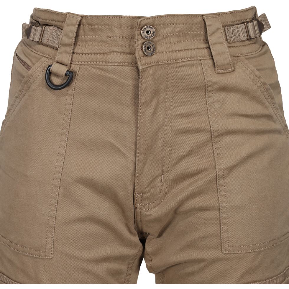 MotoGirl Lara Ladies Cargo Trouser Beige FREE 1 YEAR Returns, FREE UK Delivery | ThrottleChimp
