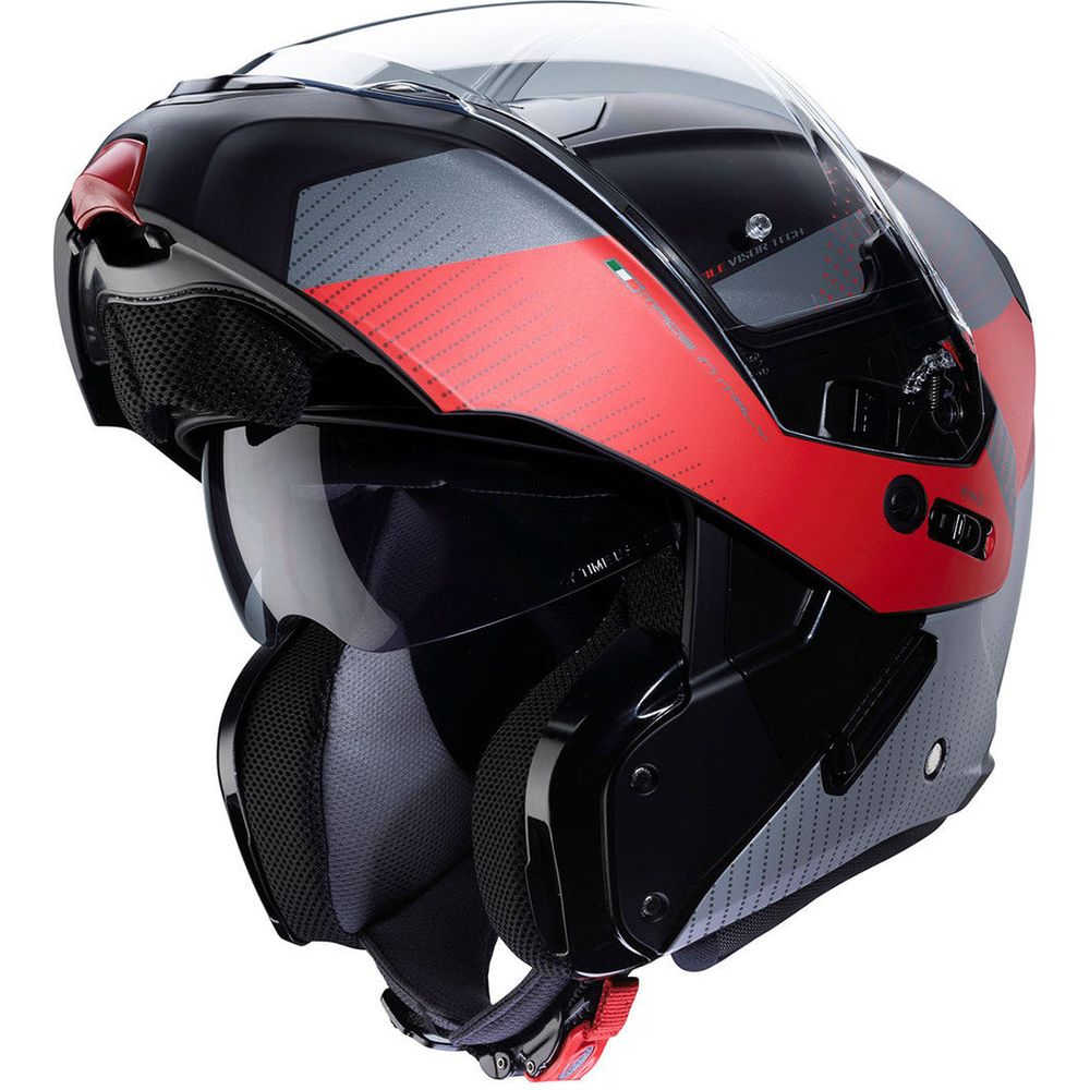 Caberg Horus Scout Flip-Up Helmet Matt Black / Red FREE 1 YEAR Returns, FREE UK Delivery | ThrottleChimp