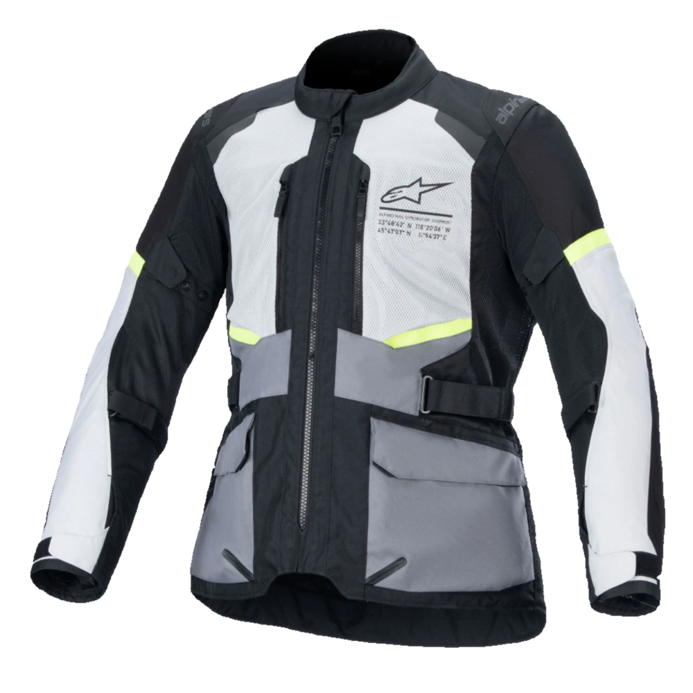 Alpinestars Andes Air Drystar Jacket Ice Grey / Dark Grey / Black FREE 1 YEAR Returns, FREE UK Delivery | ThrottleChimp