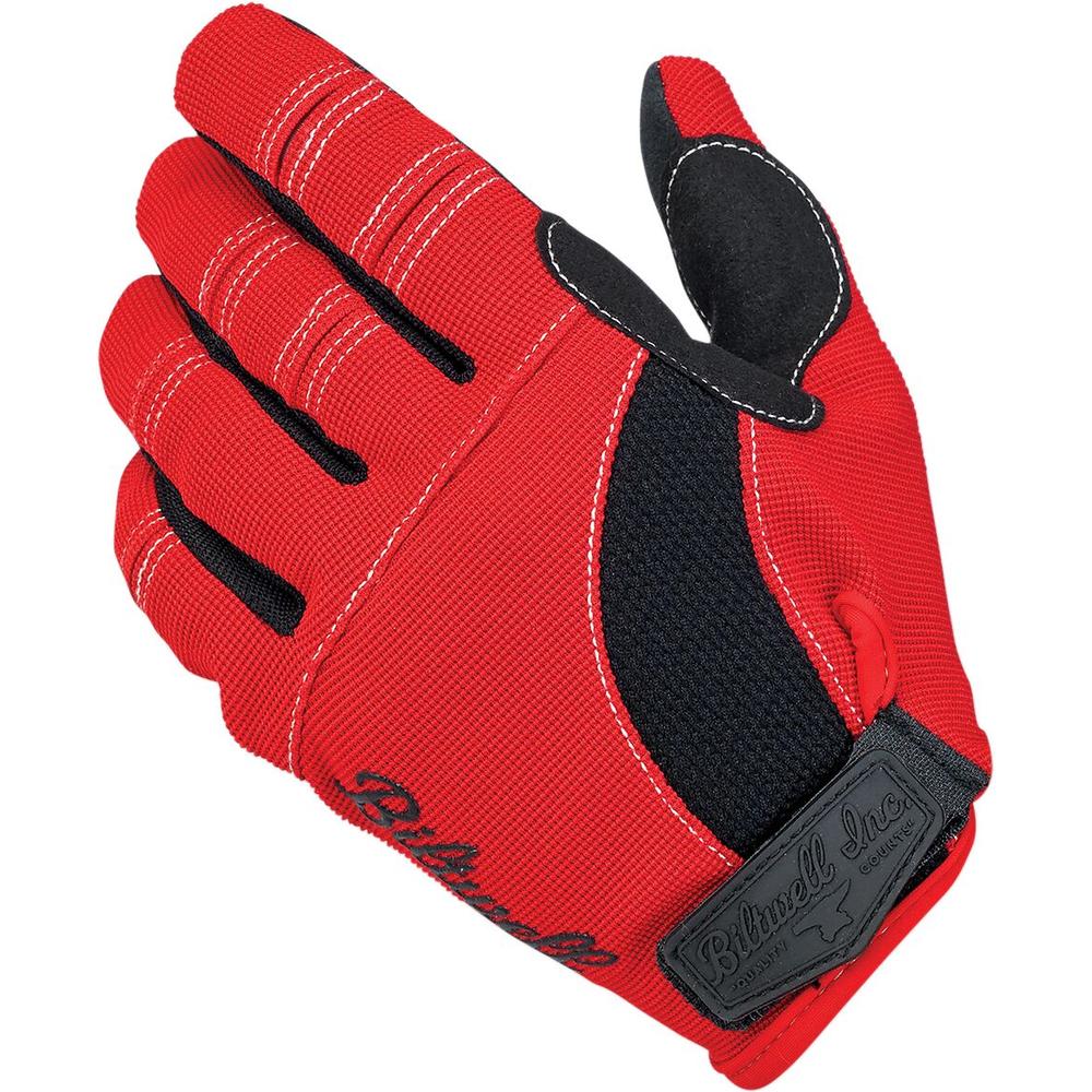 Biltwell Moto Short Cuff Textile Gloves Red / Black / White FREE 1 YEAR Returns, FREE UK Delivery | ThrottleChimp