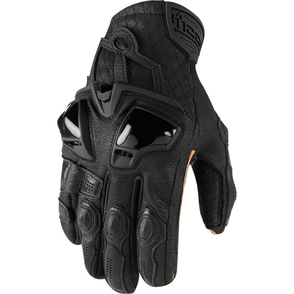 Icon Hypersport Short Leather Gloves Black FREE 1 YEAR Returns, FREE UK Delivery | ThrottleChimp