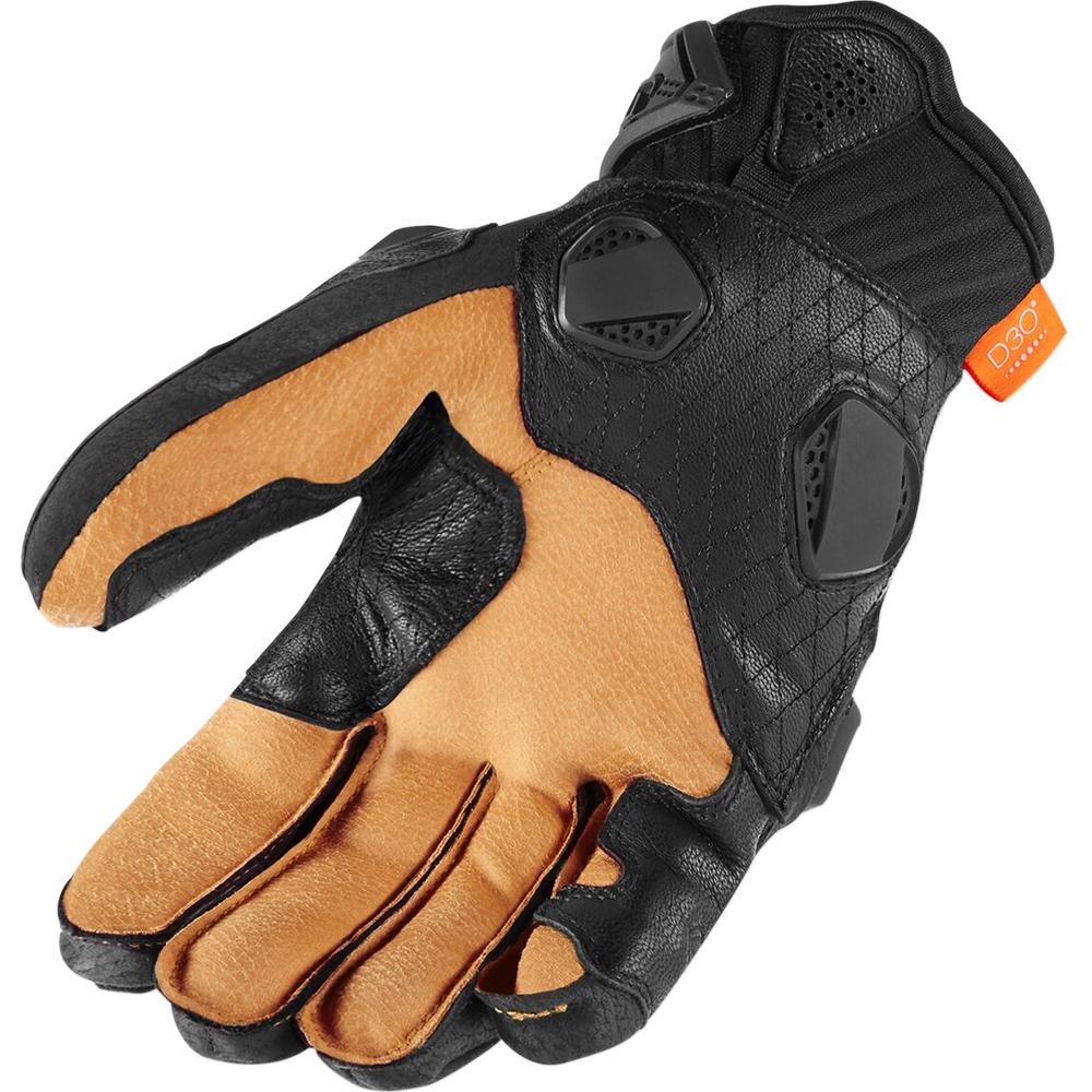 Icon Hypersport Short Leather Gloves Black FREE 1 YEAR Returns, FREE UK Delivery | ThrottleChimp