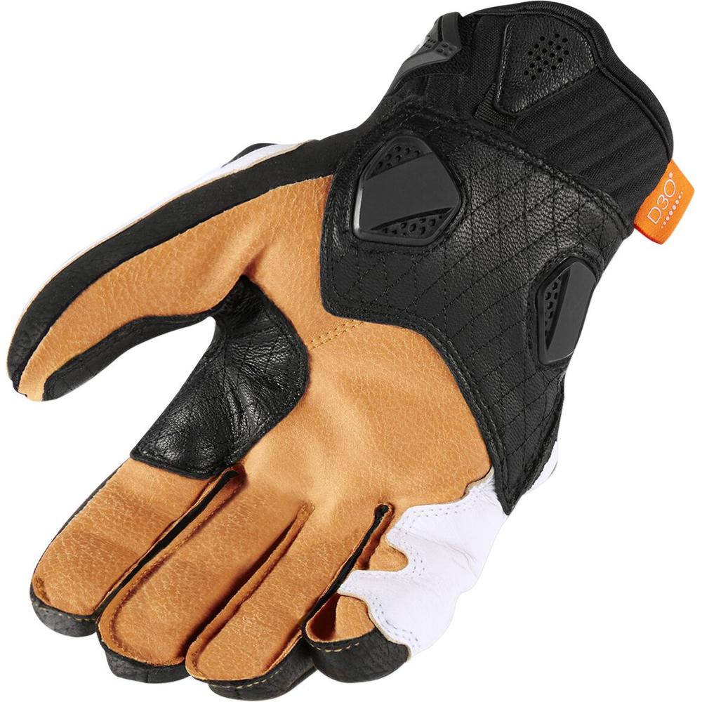 Icon Hypersport Short Leather Gloves White FREE 1 YEAR Returns, FREE UK Delivery | ThrottleChimp