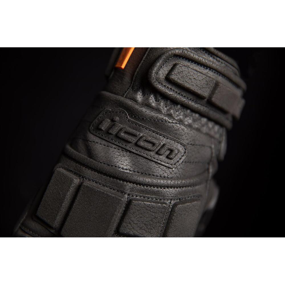 Icon Motorhead3 Leather Gloves Black FREE 1 YEAR Returns, FREE UK Delivery | ThrottleChimp