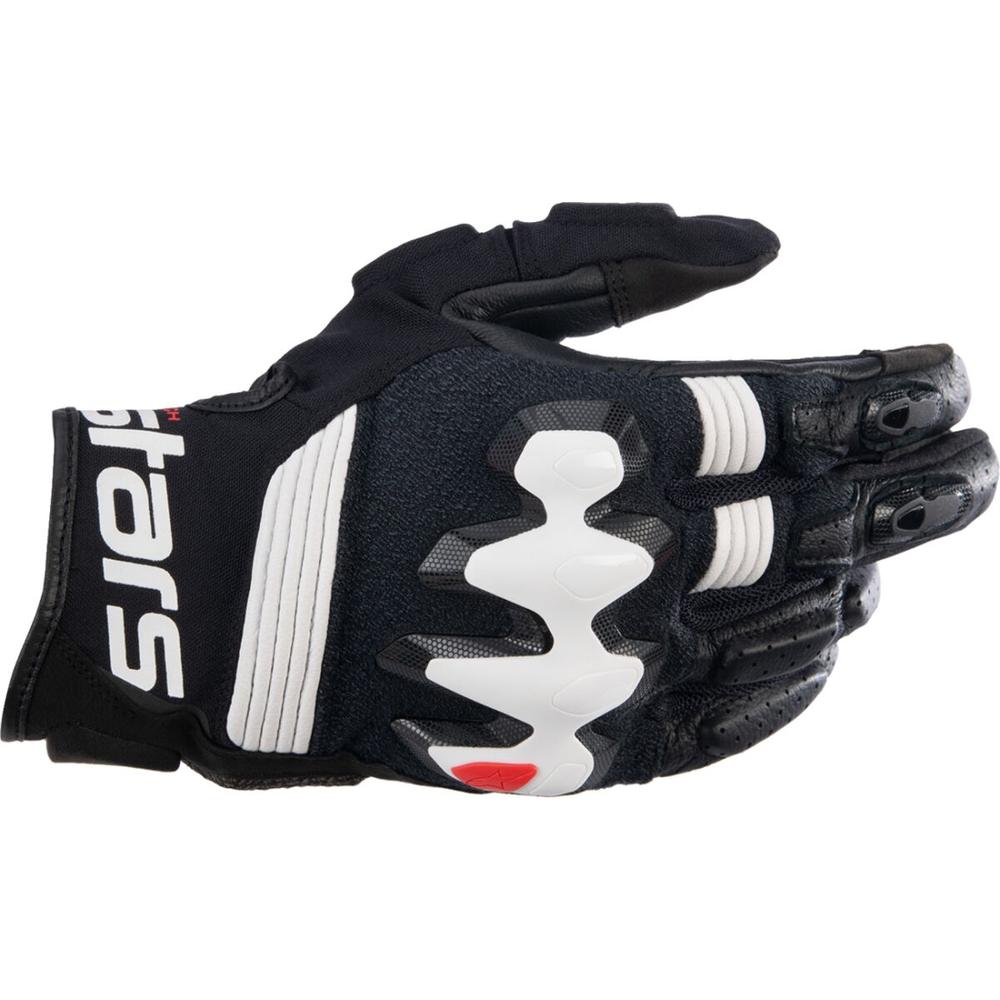 Alpinestars Halo Leather Gloves Black / White FREE 1 YEAR Returns, FREE UK Delivery | ThrottleChimp