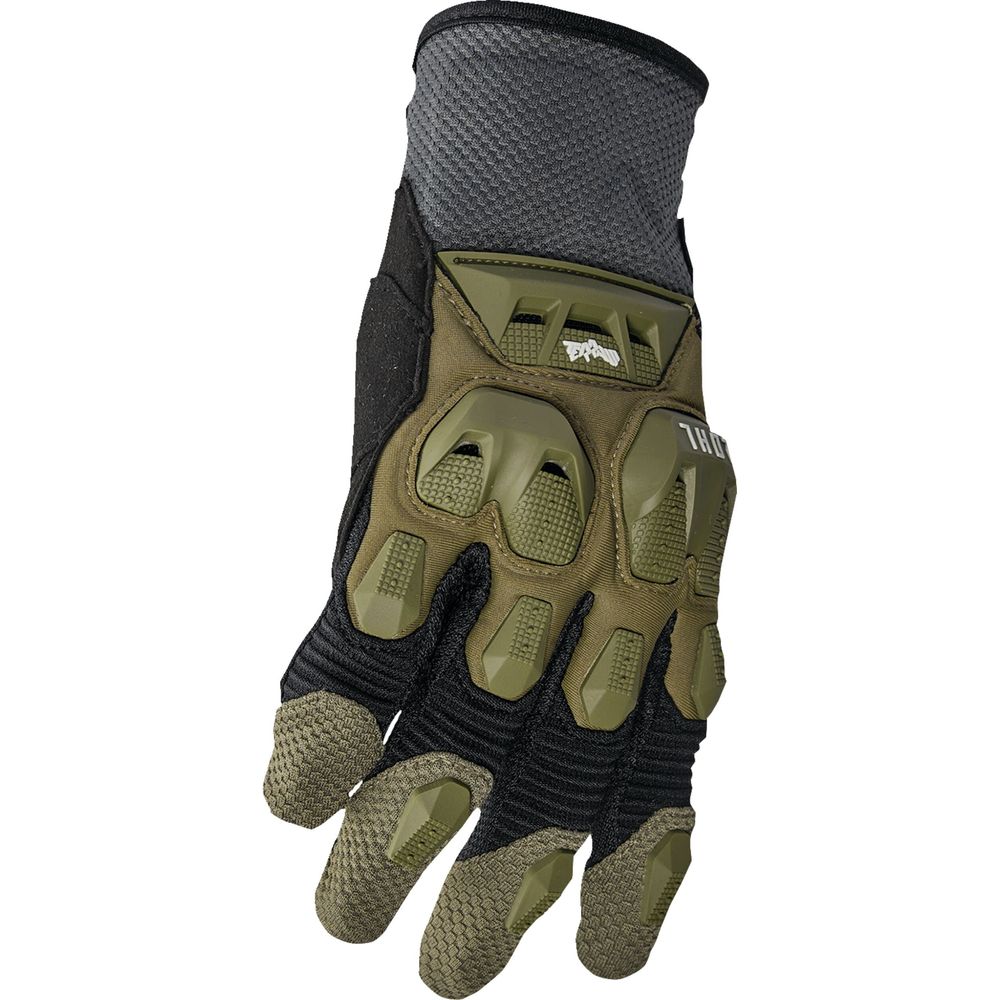 Thor Terrain Textile Gloves Charcoal / Army Green FREE 1 YEAR Returns, FREE UK Delivery | ThrottleChimp