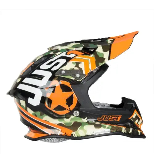 Just1 J12 Carbon MX Helmet Kombat Orange FREE 1 YEAR Returns, FREE UK Delivery | ThrottleChimp