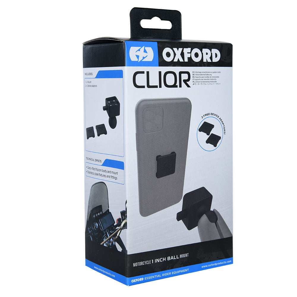 Oxford CLIQR Ball Mount System Black - 1 Inch FREE 1 YEAR Returns, FREE UK Delivery | ThrottleChimp