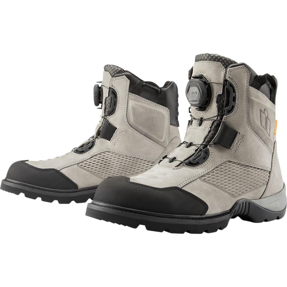 Icon Stormhawk Waterproof Boots Grey FREE 1 YEAR Returns, FREE UK Delivery | ThrottleChimp