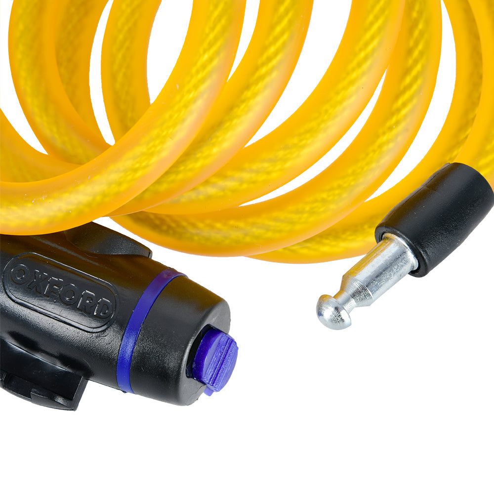 Oxford Cable Lock Gold - 1.8m x 12mm FREE 1 YEAR Returns, FREE UK Delivery | ThrottleChimp