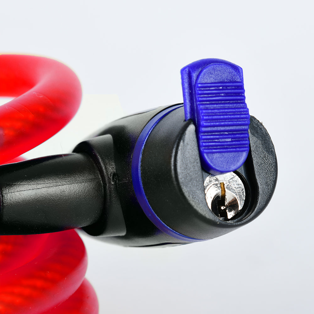 Oxford Cable Lock Red - 1.8m x 12mm FREE 1 YEAR Returns, FREE UK Delivery | ThrottleChimp