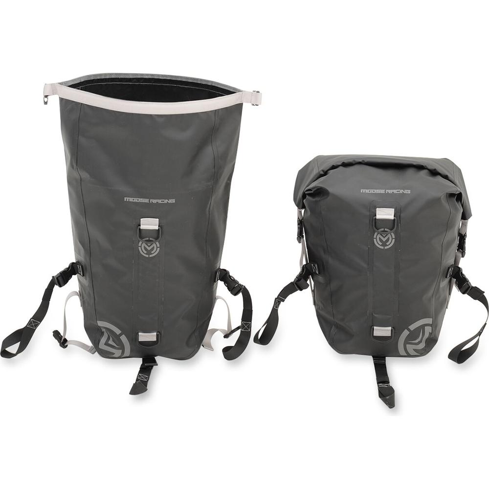 Moose Racing ADV1 Dry Saddlebags Black / White FREE 1 YEAR Returns, FREE UK Delivery | ThrottleChimp