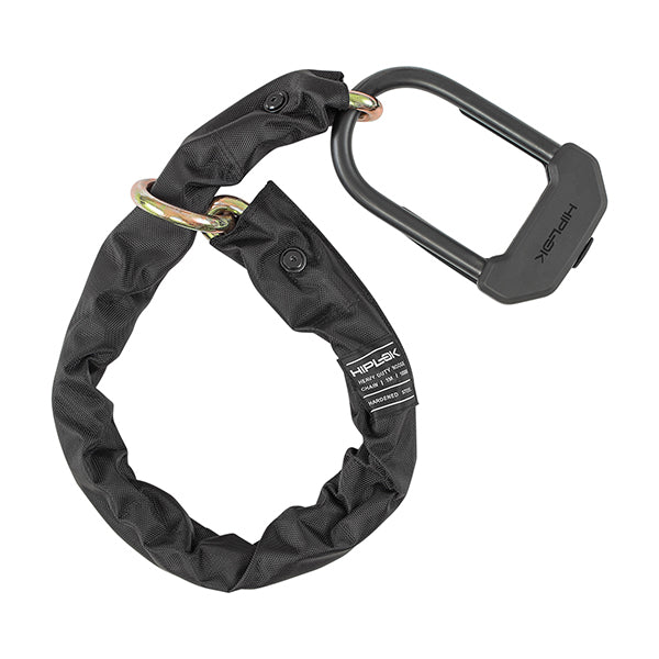 Hiplok DXXL D-Lock With Additional 100cm Chain All Black FREE 1 YEAR Returns, FREE UK Delivery | ThrottleChimp
