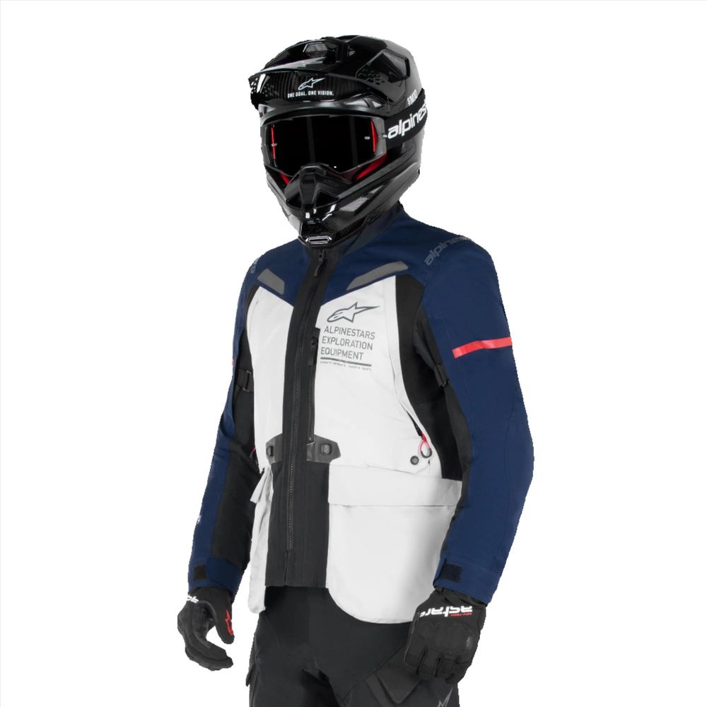 Alpinestars ST-7 2L Gore-Tex Jacket Ice Grey / Dark Blue / Black FREE 1 YEAR Returns, FREE UK Delivery | ThrottleChimp