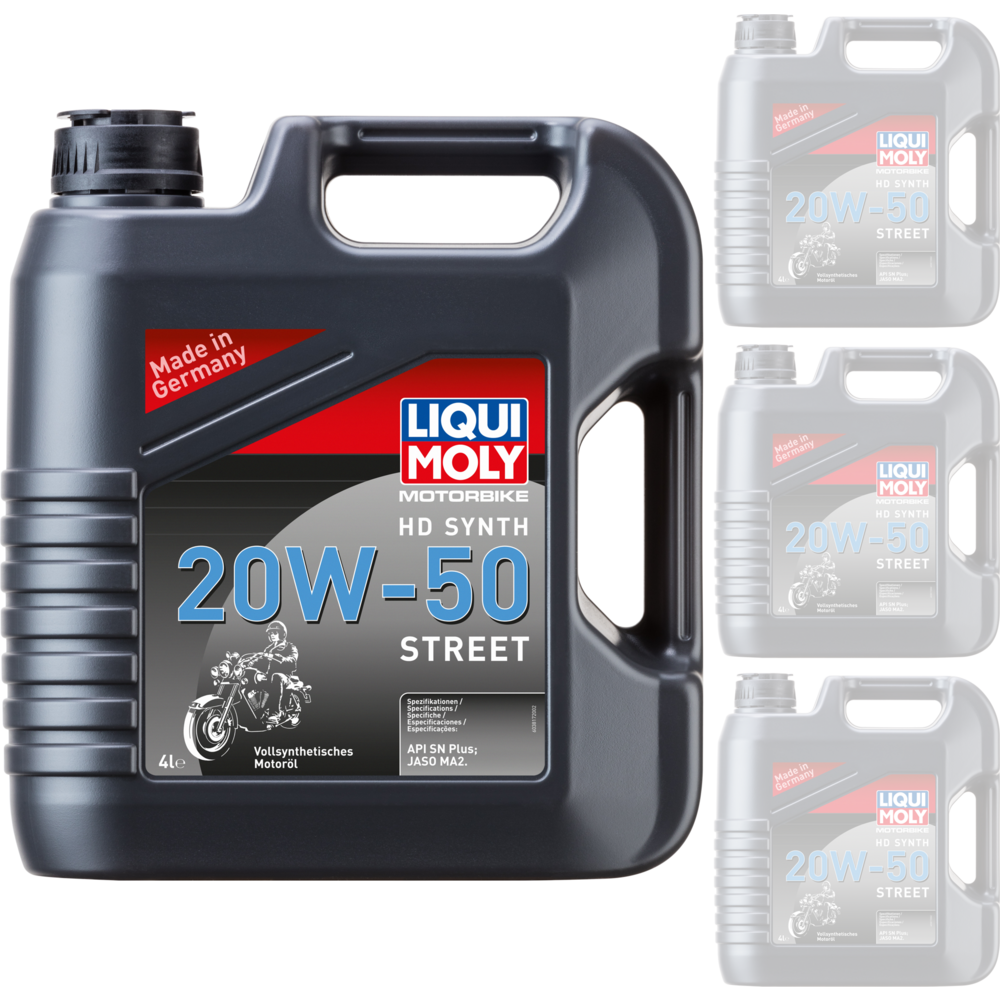 Liqui Moly 4 Stroke Fully Synthetic HD Street 20W-50 Oil - Box Of 4 FREE 1 YEAR Returns, FREE UK Delivery | ThrottleChimp