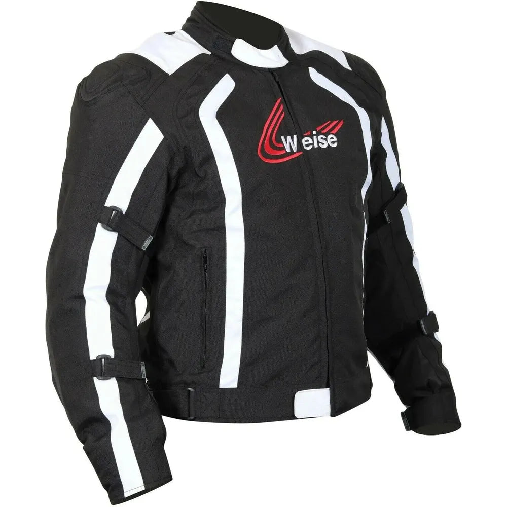 Weise Corsa Textile Jacket Black / White FREE 1 YEAR Returns, FREE UK Delivery | ThrottleChimp