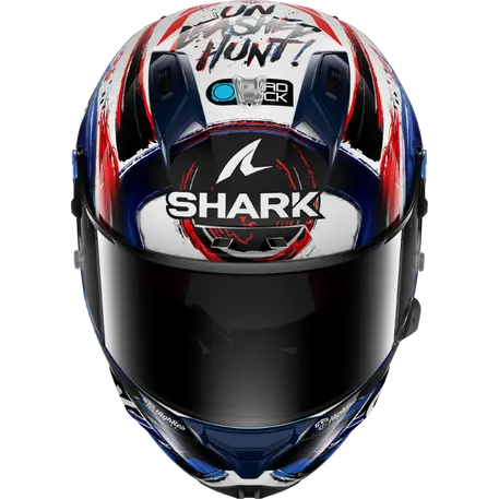 Shark Aeron-GP FIM Full Face Helmet Racing Zarco White / Black / Blue FREE 1 YEAR Returns, FREE UK Delivery | ThrottleChimp