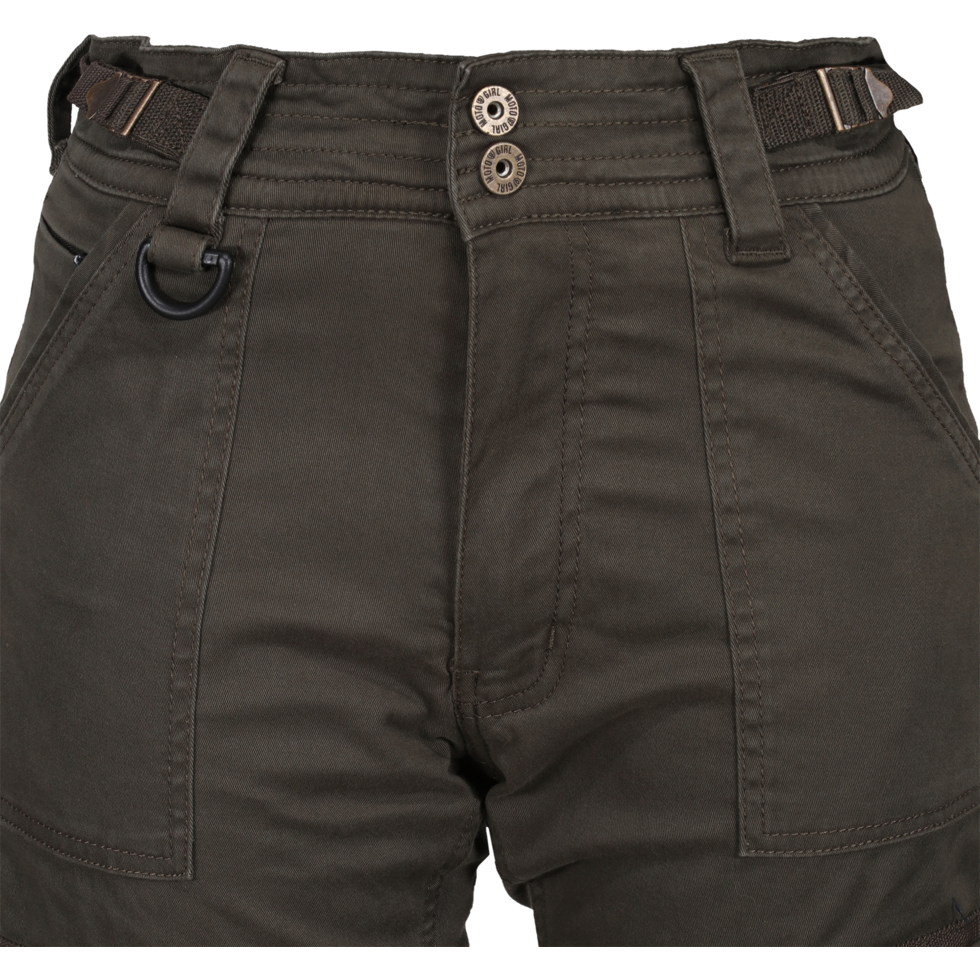 MotoGirl Lara Ladies Cargo Trouser Olive Green FREE 1 YEAR Returns, FREE UK Delivery | ThrottleChimp