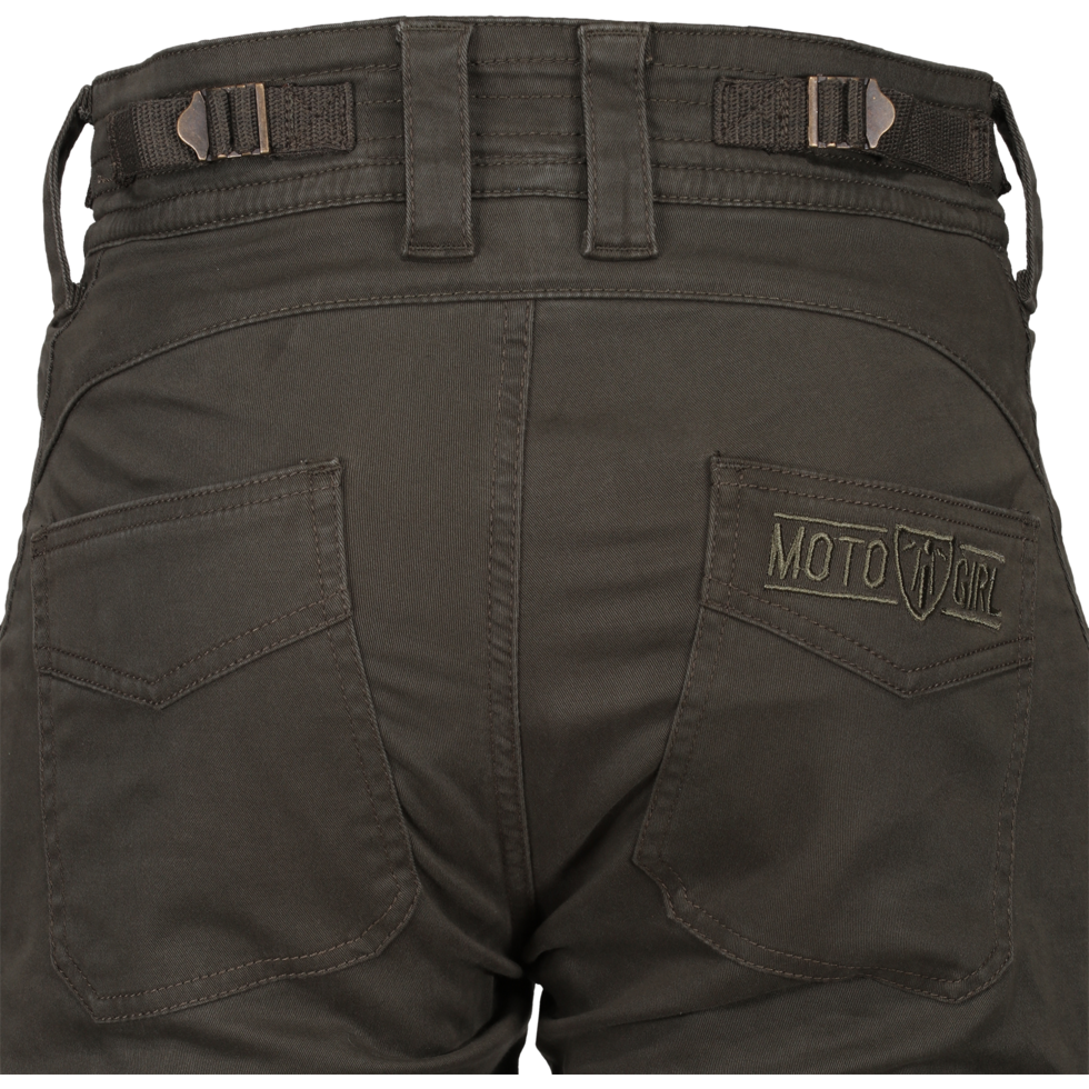 MotoGirl Lara Ladies Cargo Trouser Olive Green FREE 1 YEAR Returns, FREE UK Delivery | ThrottleChimp