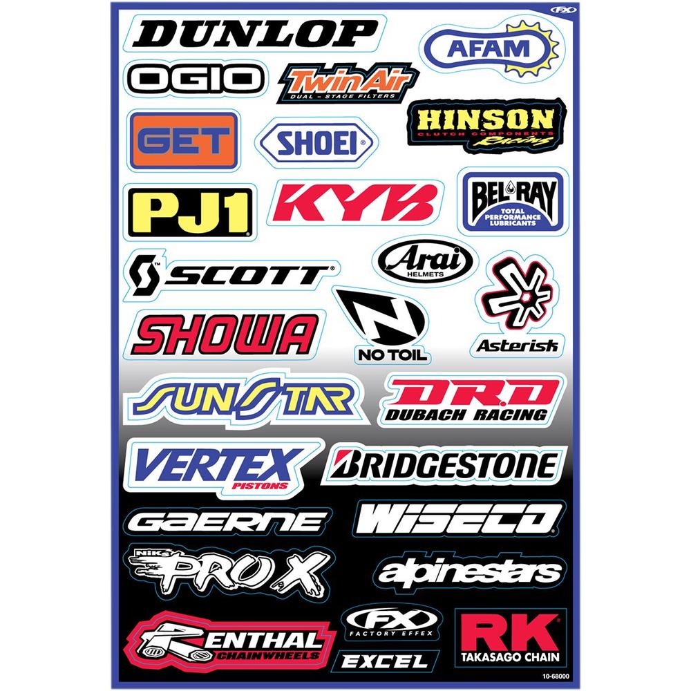 Factory Effex Sponsor Sticker Kit A Multi FREE 1 YEAR Returns, FREE UK Delivery | ThrottleChimp