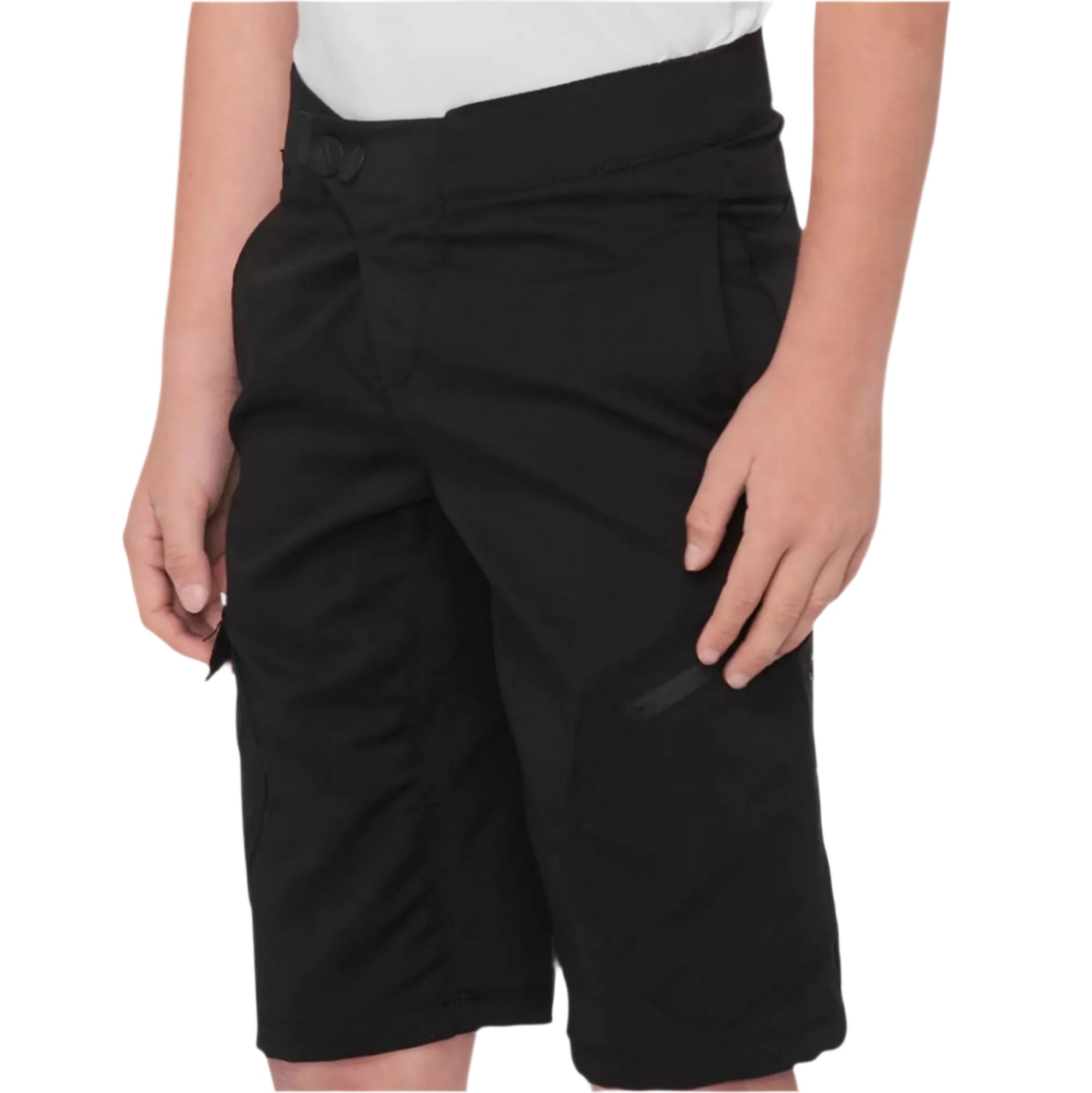 100% Ridecamp Youth Cycle Shorts Black - FREE 1 YEAR Returns, FREE UK Shipping | ThrottleChimp