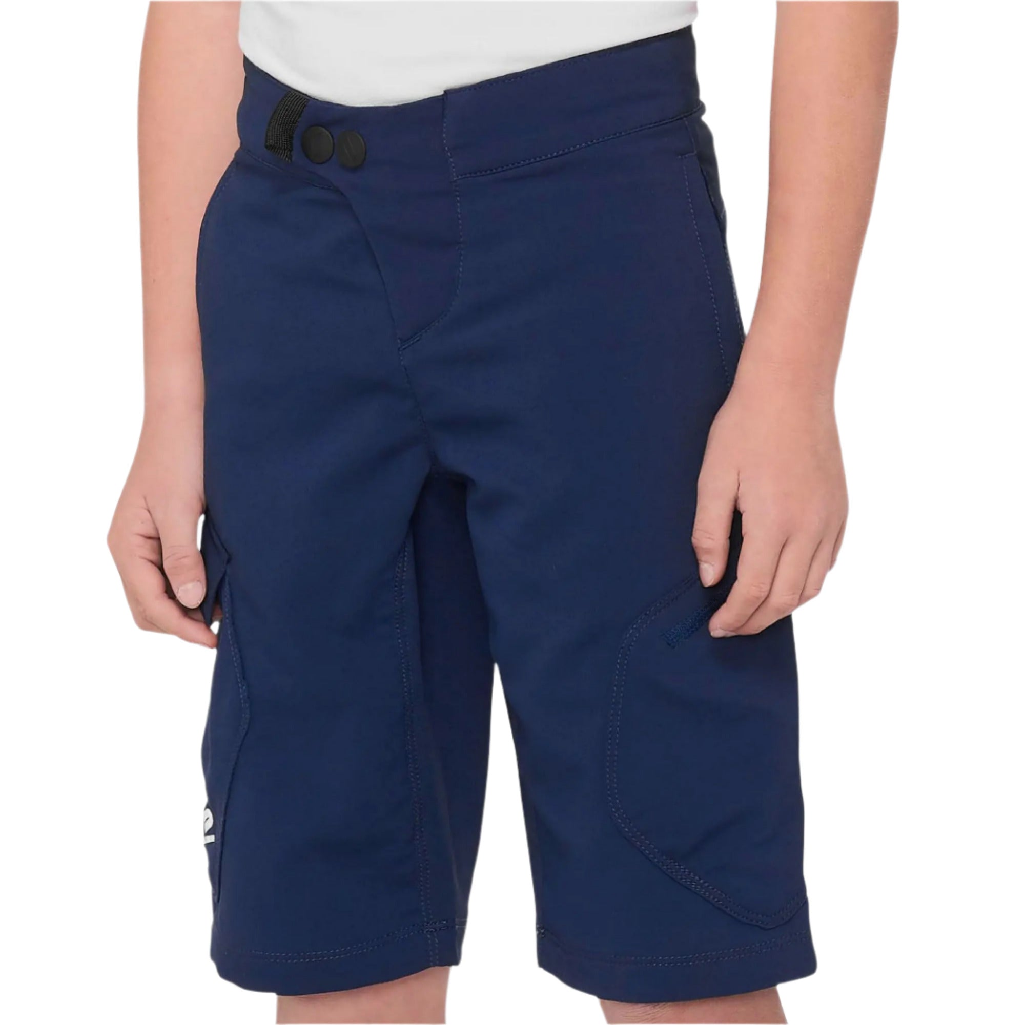 100% Ridecamp Youth Cycle Shorts Navy - FREE 1 YEAR Returns, FREE UK Shipping | ThrottleChimp