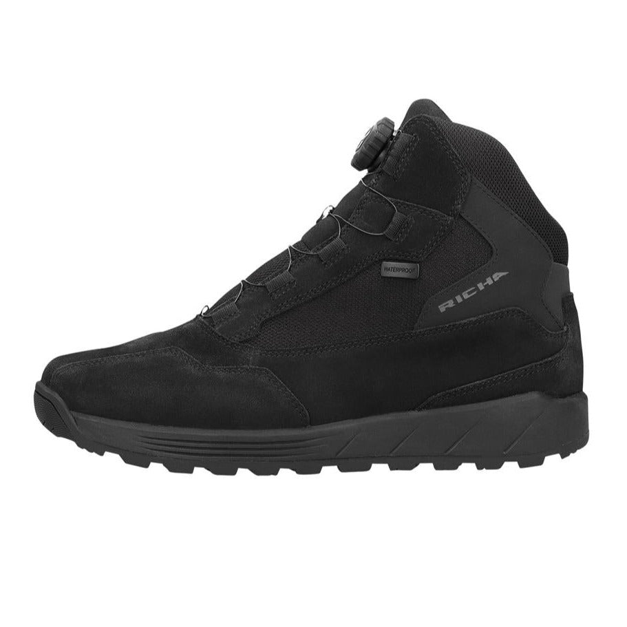 Richa Saturnus Waterproof Shoes Black FREE 1 YEAR Returns, FREE UK Delivery | ThrottleChimp