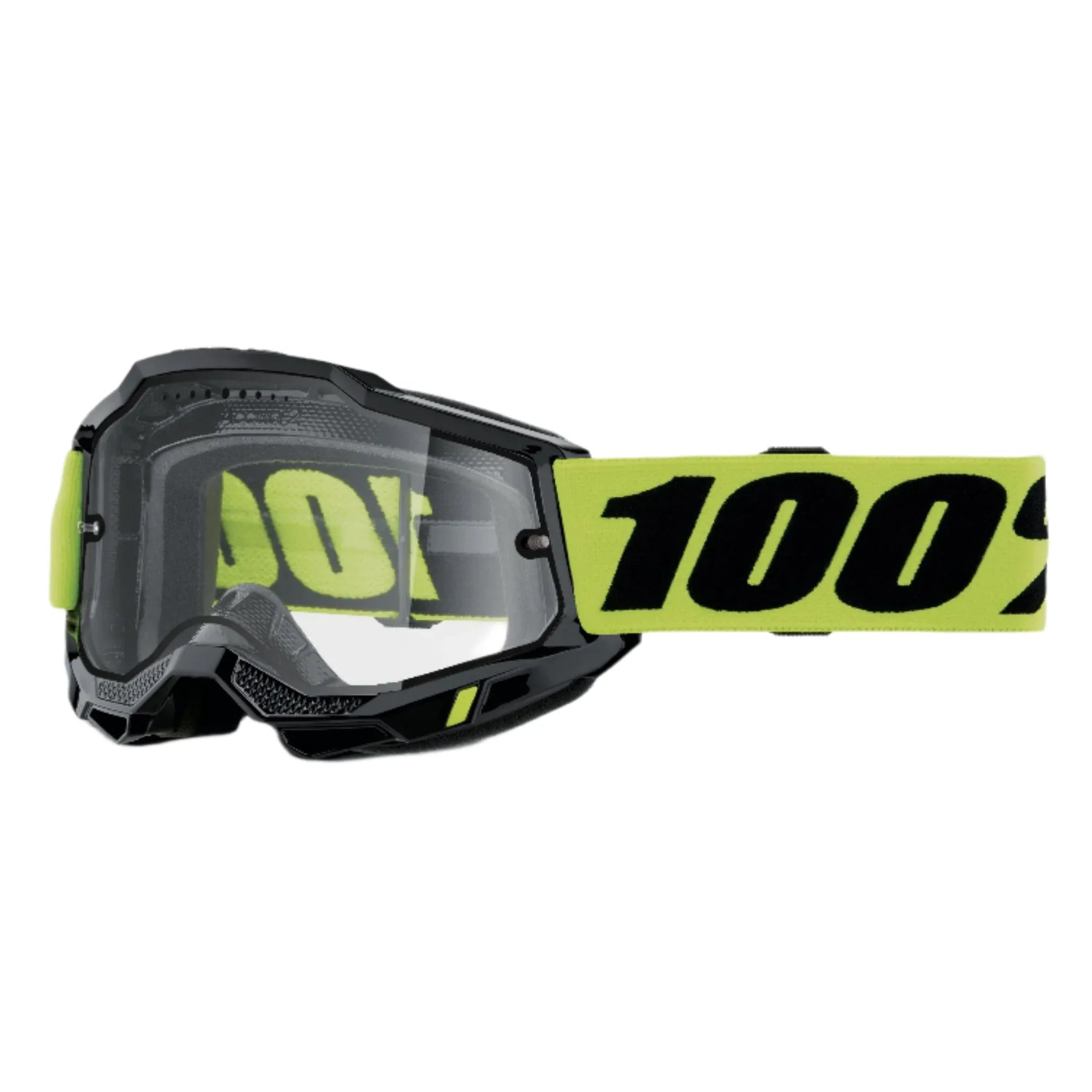 100% Accuri 2 Enduro MTB Cycle Goggles Neon Yellow / Clear Lens - FREE 1 YEAR Returns, FREE UK Shipping | ThrottleChimp