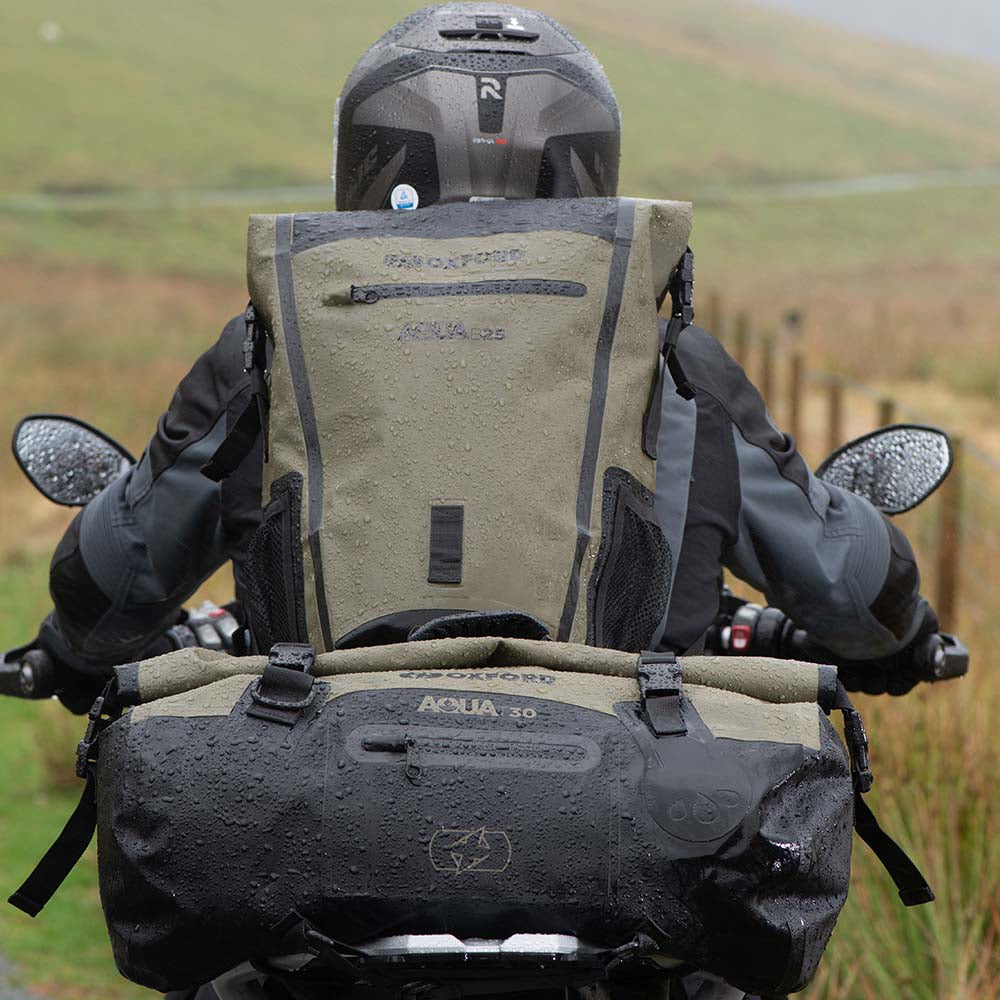 Oxford Aqua T30 Roll Bag Khaki / Black - 30 Litres FREE 1 YEAR Returns, FREE UK Delivery | ThrottleChimp