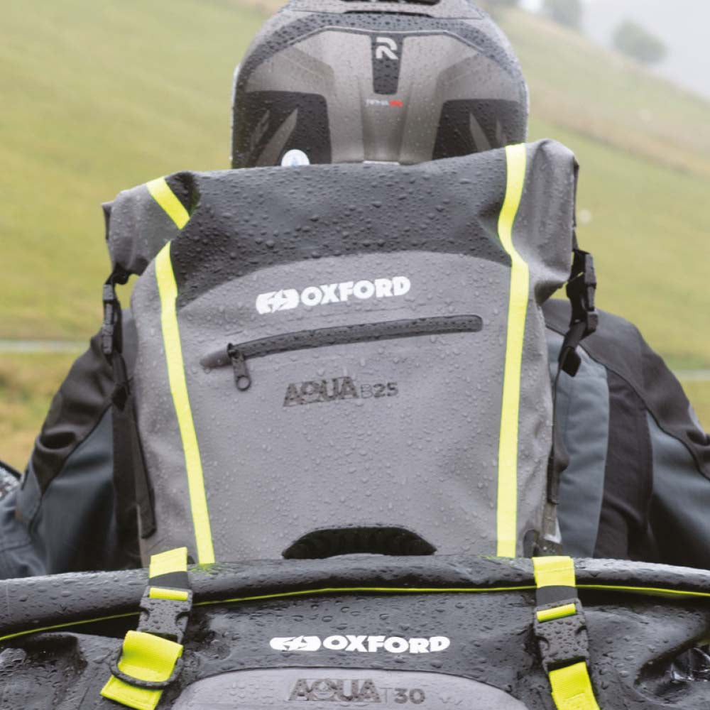 Oxford Aqua B25 Hydro Backpack Black / Grey / Fluo Yellow - 25 Litres FREE 1 YEAR Returns, FREE UK Delivery | ThrottleChimp