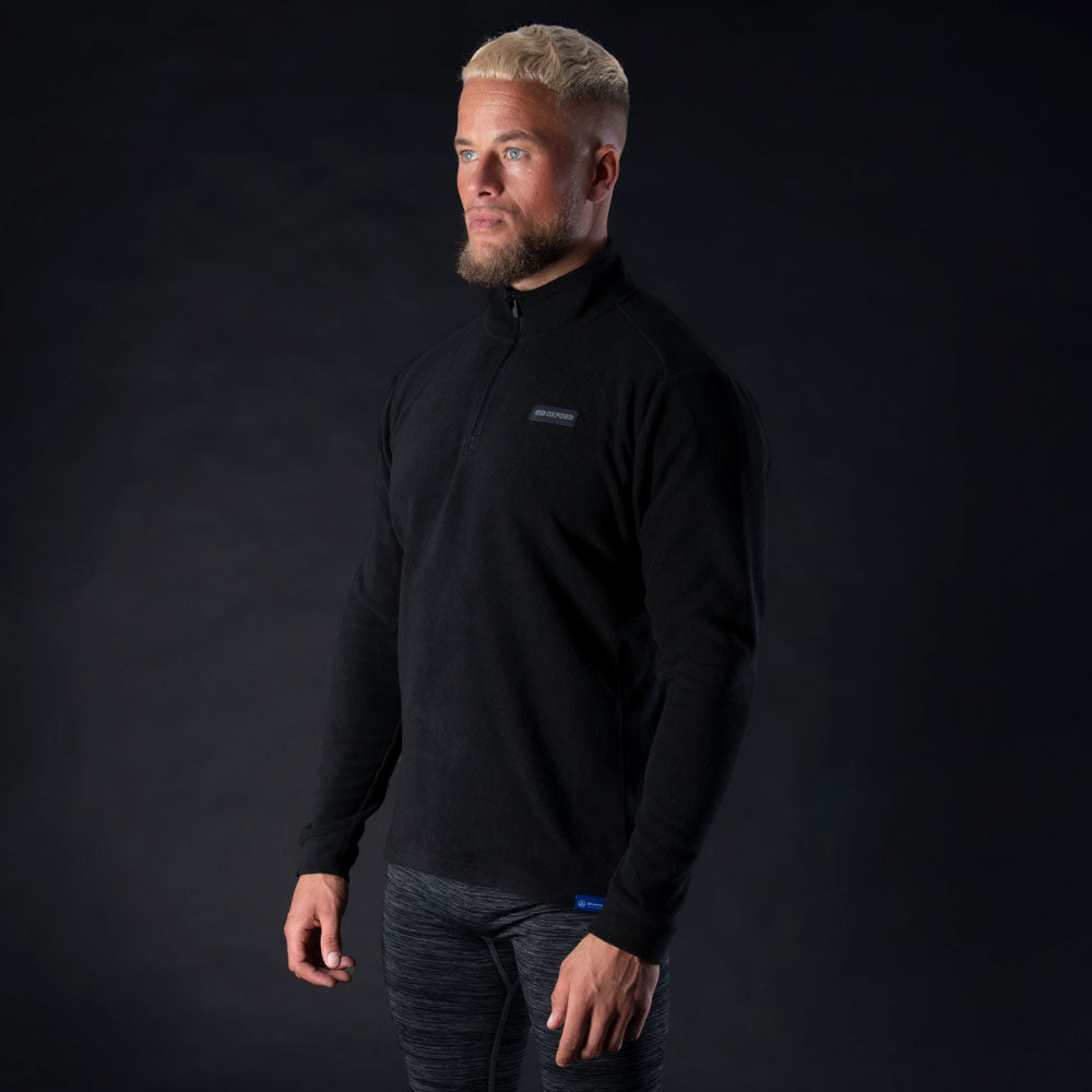Oxford Advanced Micro Fleece 1/2 Neck Top Black FREE 1 YEAR Returns, FREE UK Delivery | ThrottleChimp