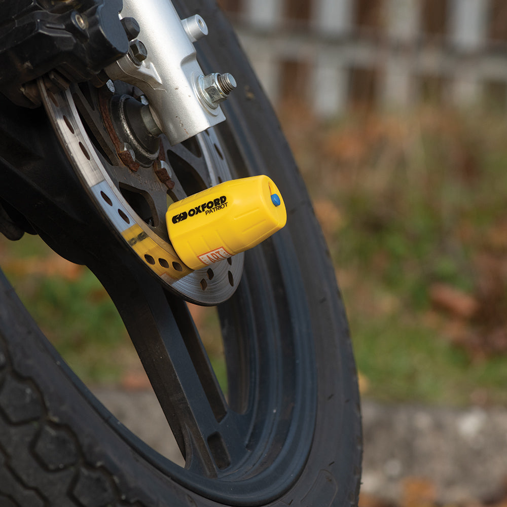 Oxford Patriot 14mm Pin Disc Lock Yellow FREE 1 YEAR Returns, FREE UK Delivery | ThrottleChimp