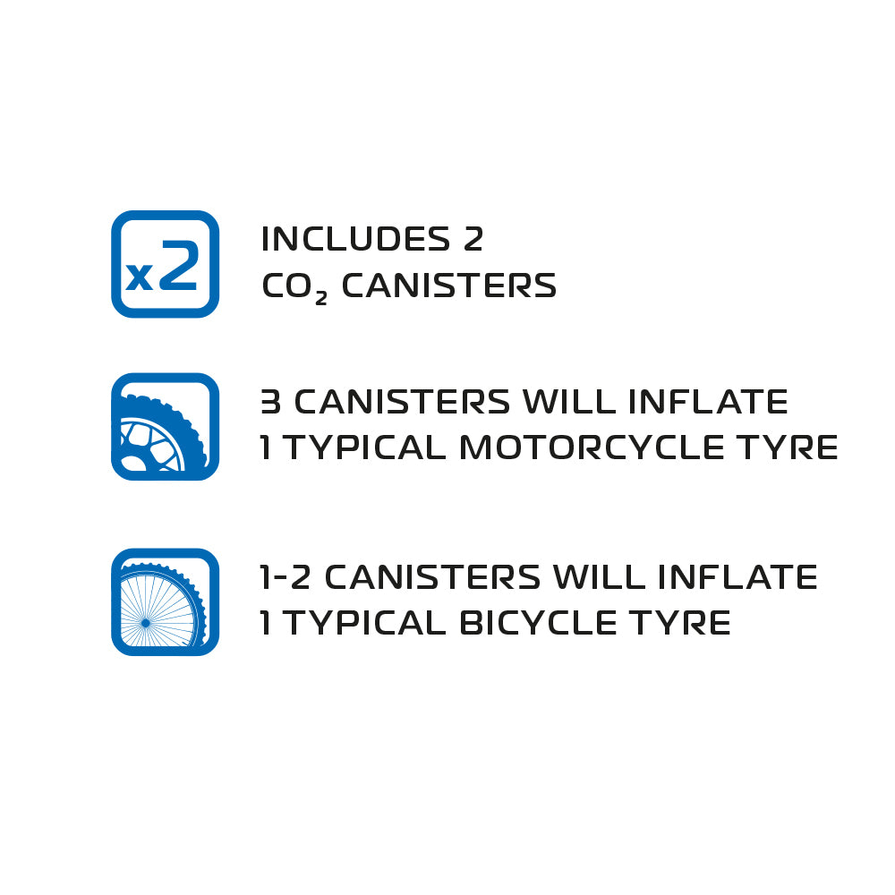 Oxford CO2 Tyre Inflator Kit FREE 1 YEAR Returns, FREE UK Delivery | ThrottleChimp