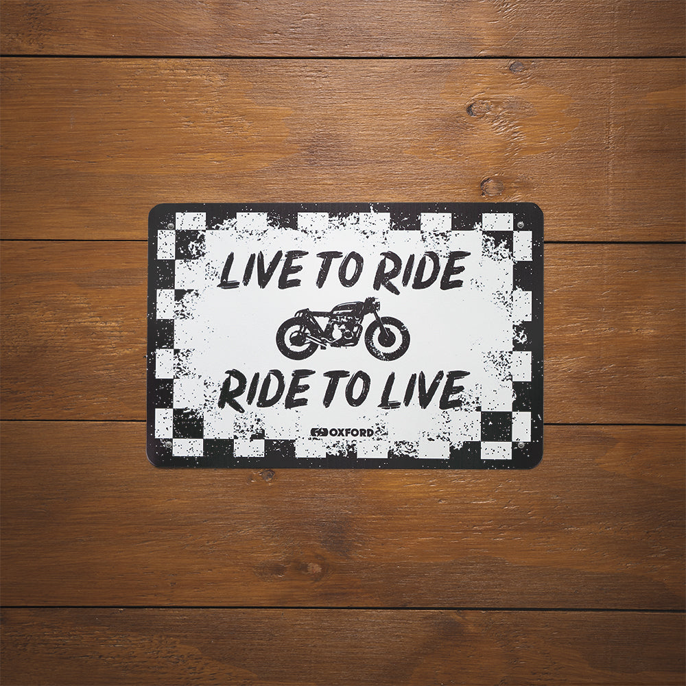 Oxford Ride Garage Metal Sign - 30cm x 20cm x 0.25mm FREE 1 YEAR Returns, FREE UK Delivery | ThrottleChimp