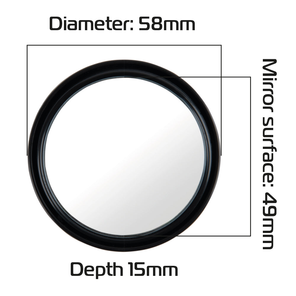 Oxford Blind Spot Mirror Black - 58mm / 15mm - Pack of 2 FREE 1 YEAR Returns, FREE UK Delivery | ThrottleChimp