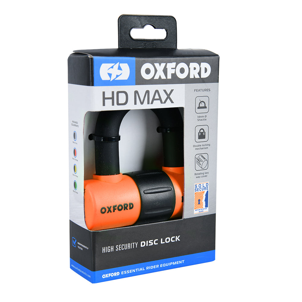 Oxford HD Max Disc Lock Orange FREE 1 YEAR Returns, FREE UK Delivery | ThrottleChimp