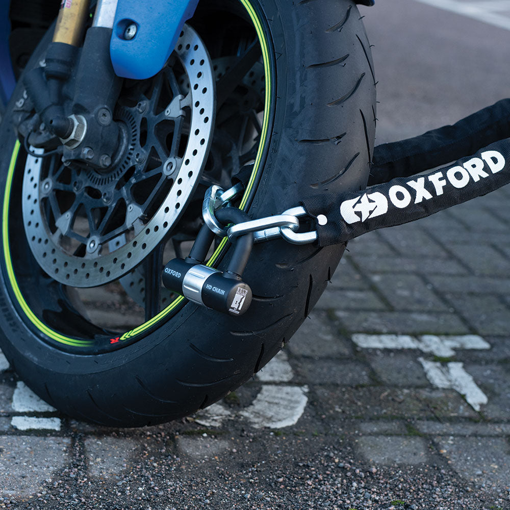 Oxford HD Chain Lock Black - 1.5m FREE 1 YEAR Returns, FREE UK Delivery | ThrottleChimp
